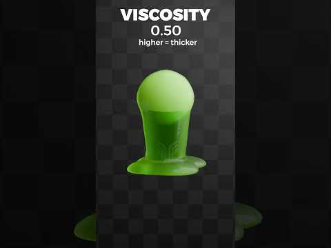 satisfying fluid simulation viscosity test from 0.00005 (water) to 2 #blender #blender3d #3dart