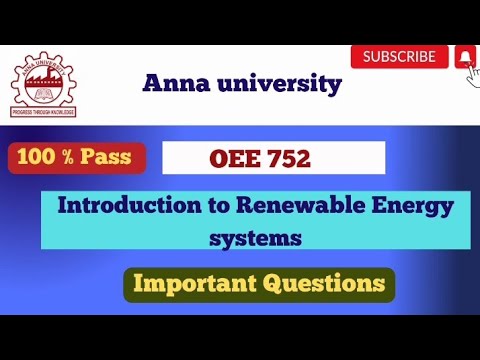 OEE752 | Introduction to Renewable Energy system Important question ✔️👍 | Be Prepare for Exam