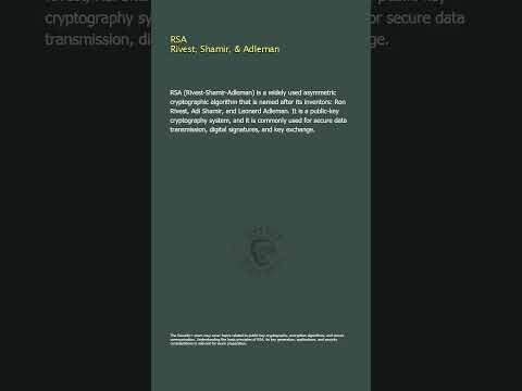 RSA - Rivest, Shamir, & Adleman - Security+