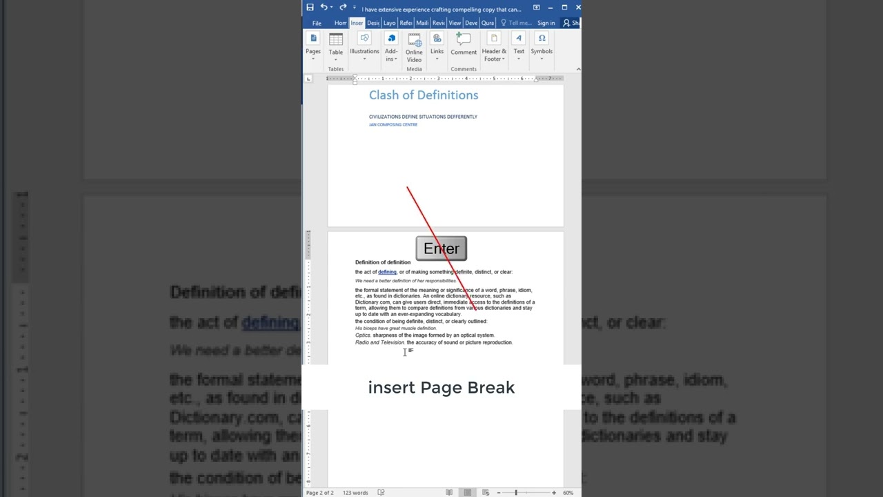 Insert Page Break in MS Word 📄