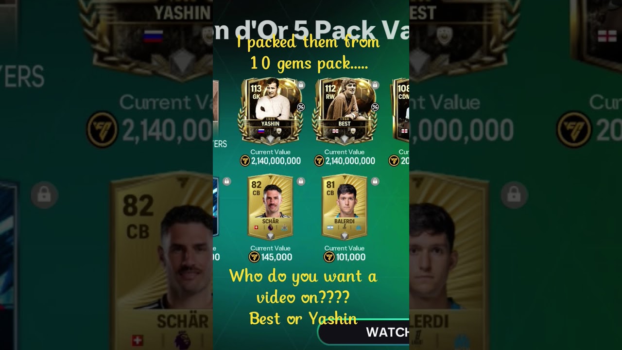 113 YASHIN AND 112 BEST from 10k gems Pack #shorts #viralshorts #fcmobile