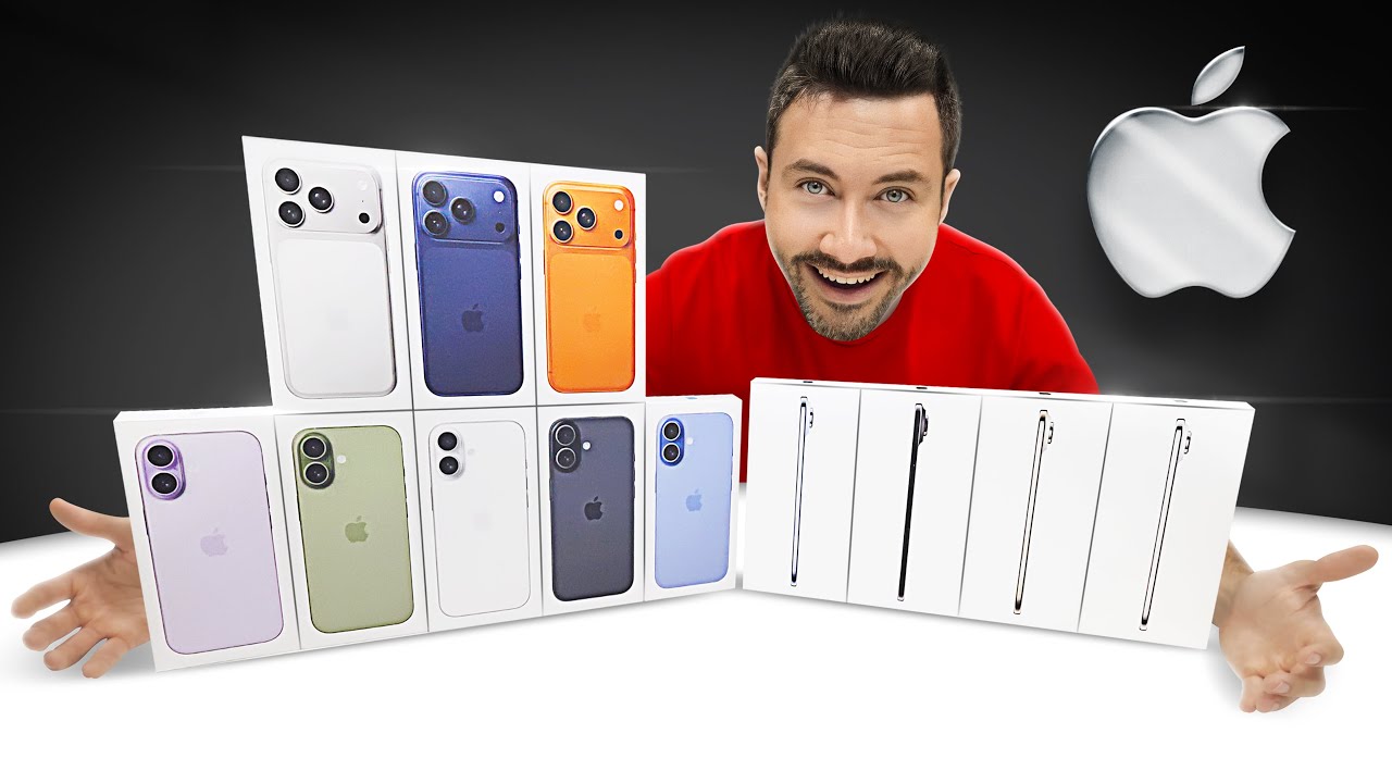 Déballage complet des 12 iPhone 17, 17 Pro et Air dans toutes les couleurs + surprises
