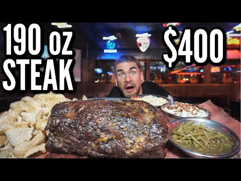 15lb Texas Steak Challenge | Man vs Food 🥩