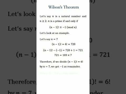 What is Wilson's Theorem in Number Theory?