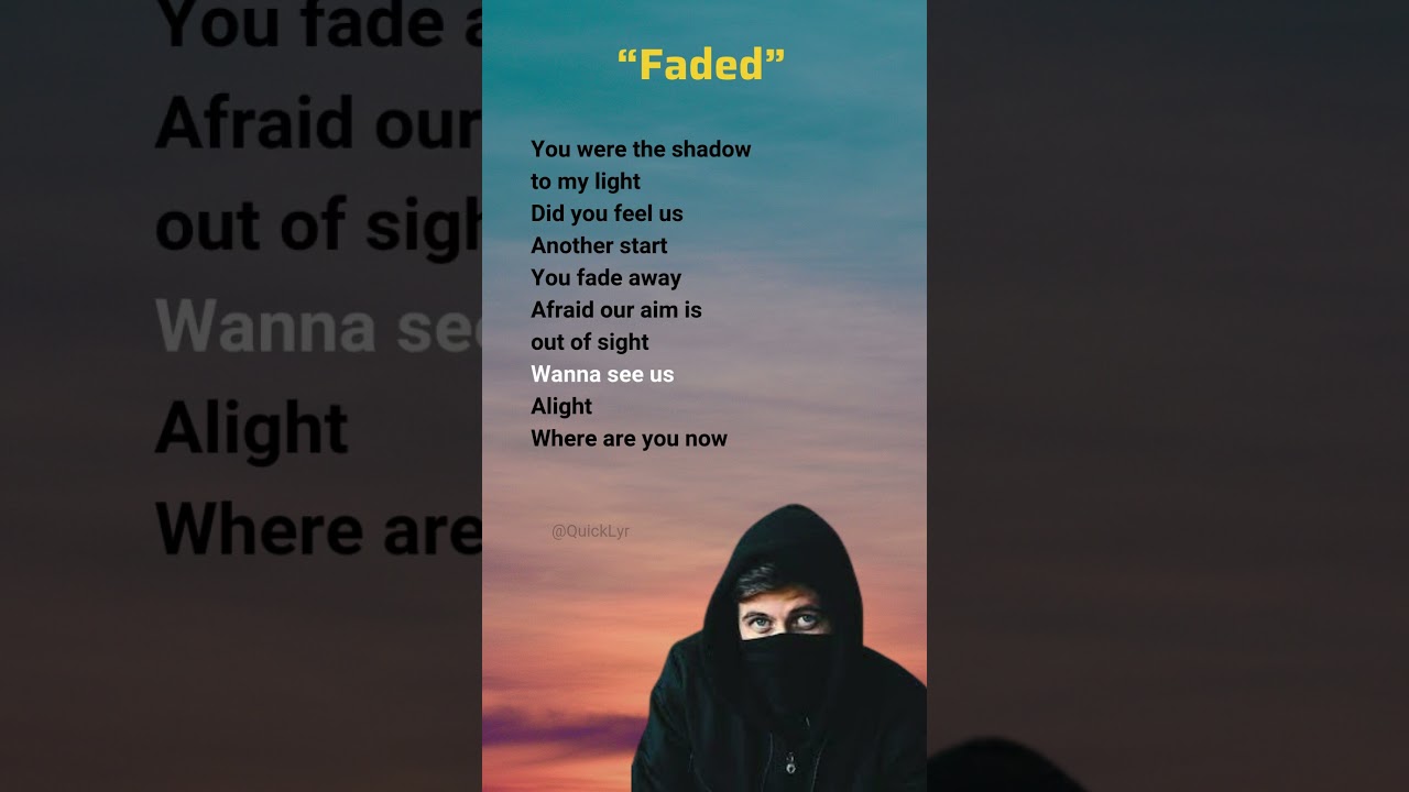 Faded - Alan Walker lyrics #lyrics #faded #alanwalker