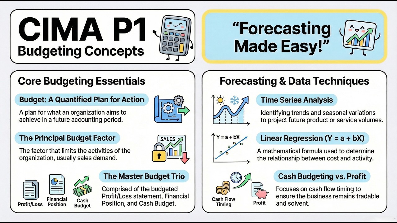 Budgeting Concepts | CIMA P1 C5 | [Summary] | #budgeting #concept #forecast #control #cima #budget
