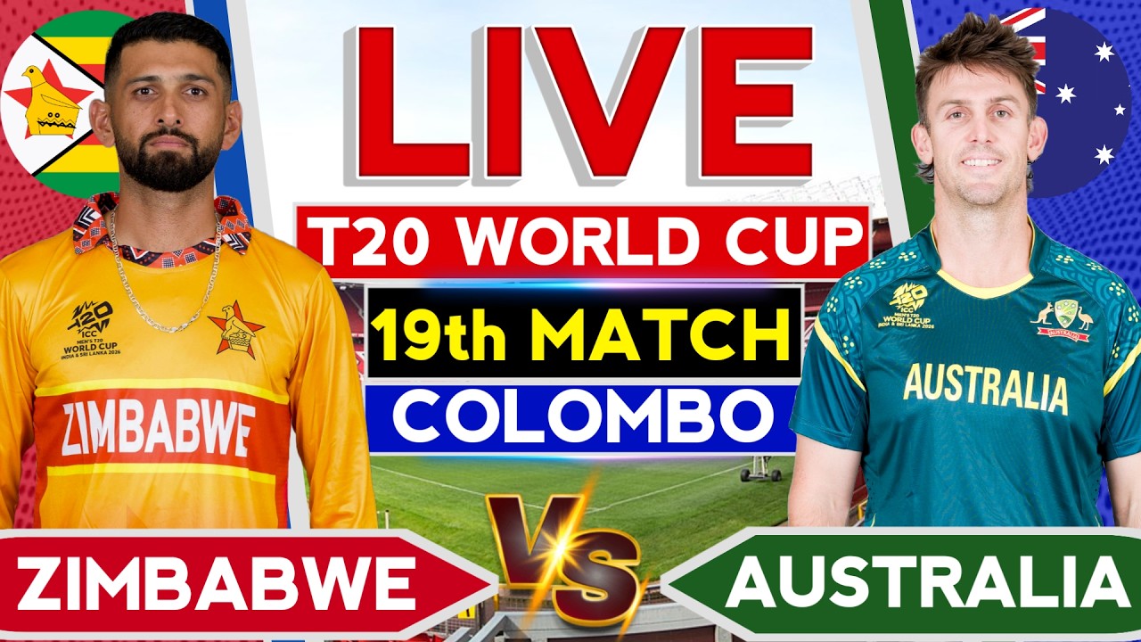🔴Live- Aus vs Zim T20 WC Live | Australia vs Zimbabwe Match | Cricket Commentary | Zim vs Aus Live