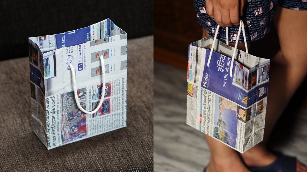How To Make an Eco Friendly Paper Bag Using Newspaper!