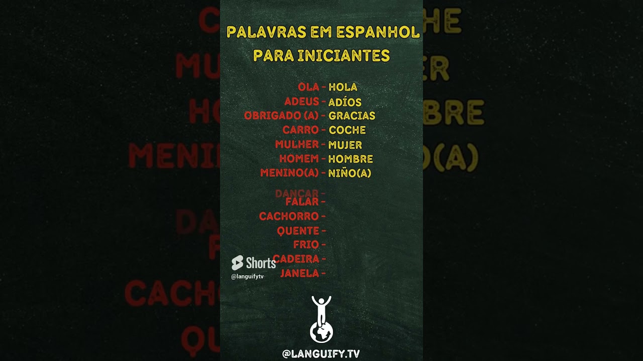 Palavras em espanhol para iniciantes
