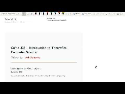 Tutorial 12 - Turing Machines