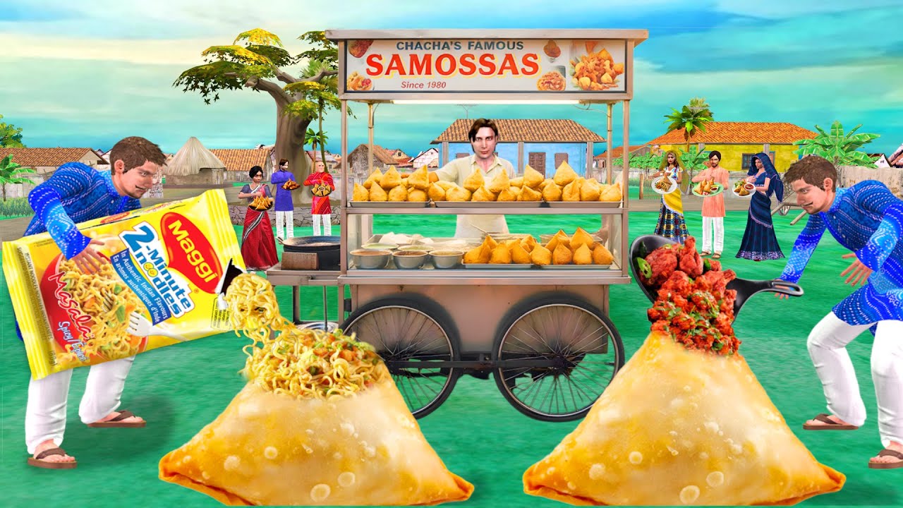 Maggi vs Chicken Samosa Challenge 🍽️