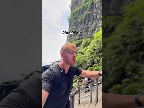 This mountain in China has a Burger King at the top 😳 #china #zhangjiajie