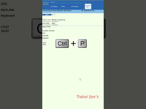 Printing Invoices to PDF in Tally Prime | Tutor Joes