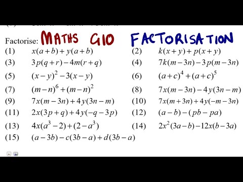 Mathematics Grade 10 Factorisation Part 1
