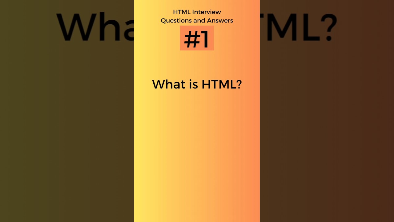 HTML Basics & Interview Q&A | Part 1 🔍