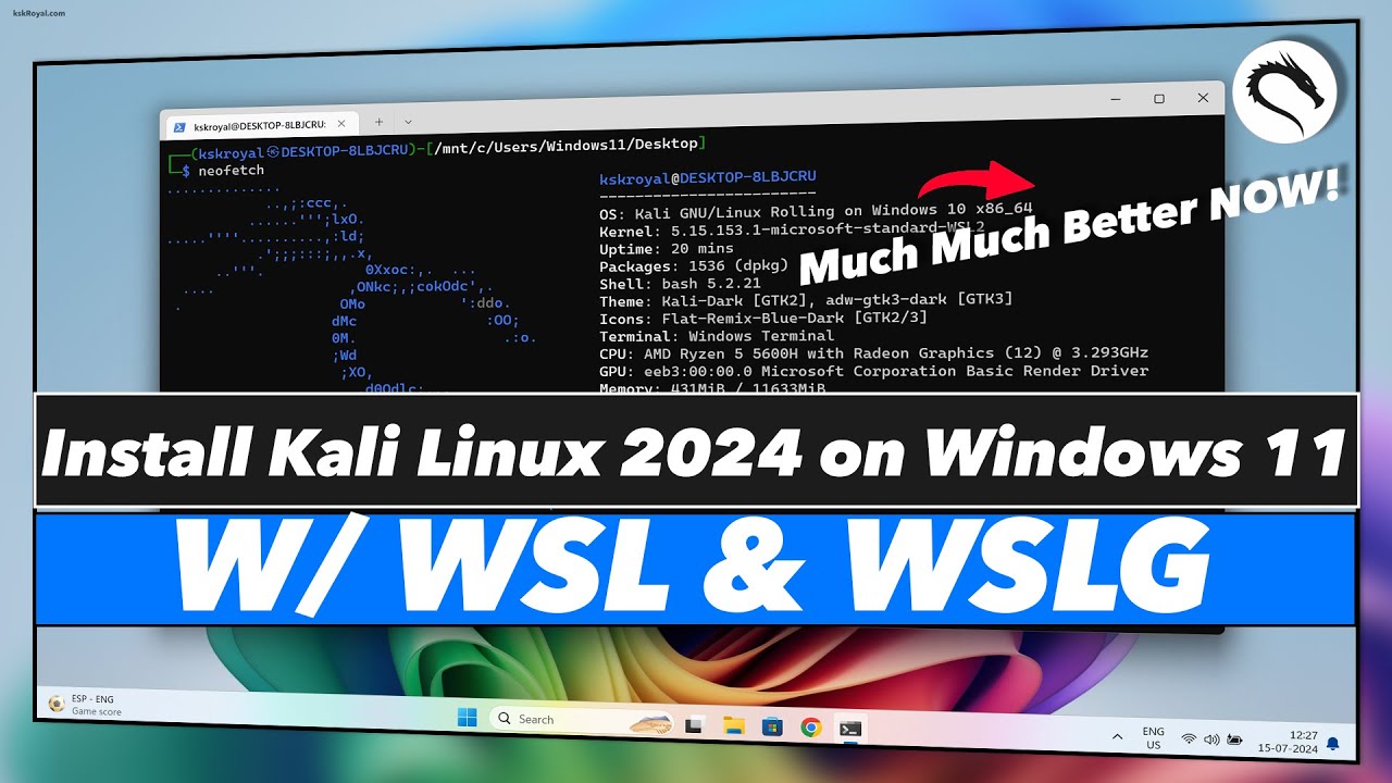 Install Kali Linux 2024 on Windows 11 with WSL & GUI
