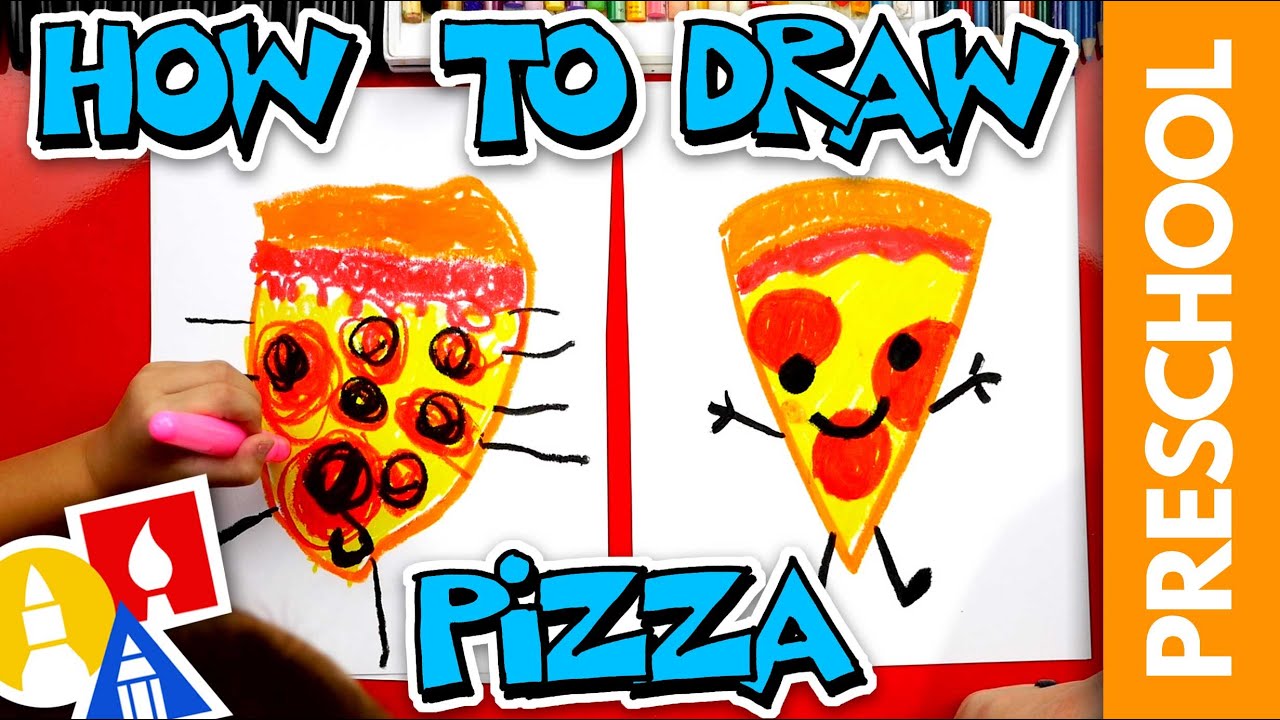 Easy Pizza Drawing for Preschoolers 🍕