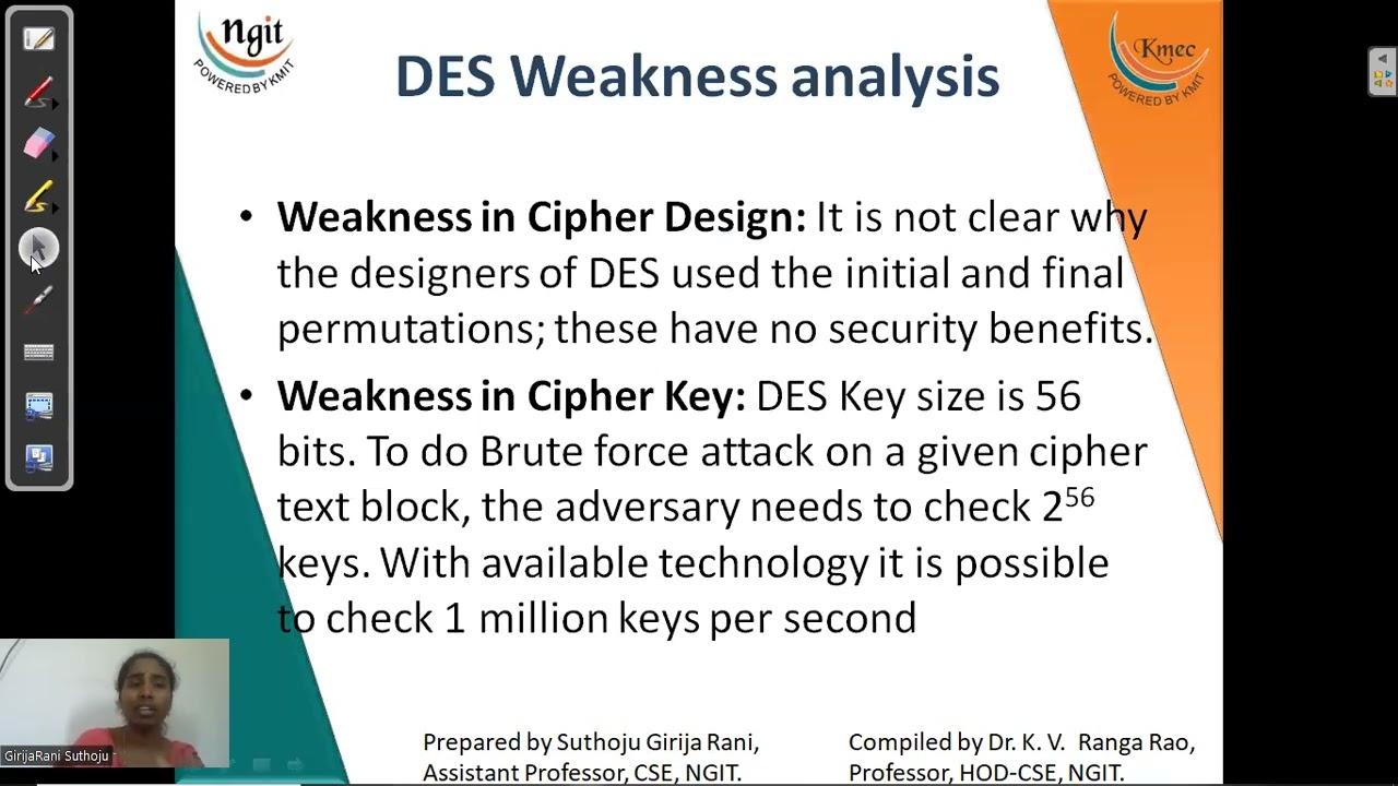 In-Depth Analysis and Security Comparison of DES & AES π