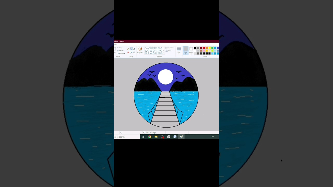 MS Paint में सुंदर scenery design कैसे बनाएं 🌄