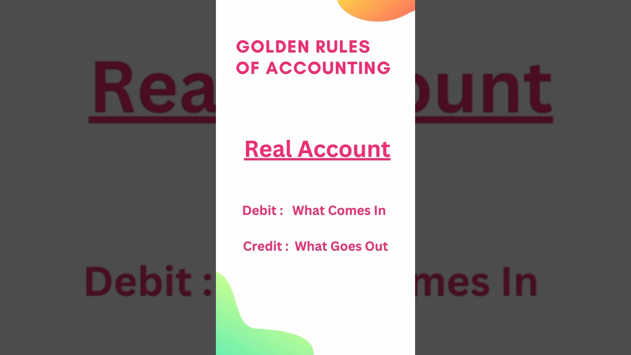 Master the Golden Rule of Accounting & Types of Accounts 📚