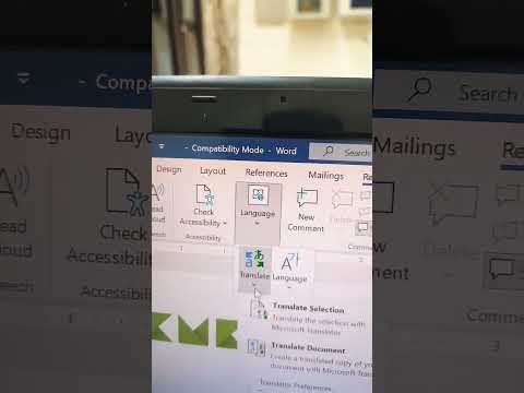 Office 365 MS Word Doc Translation Feature