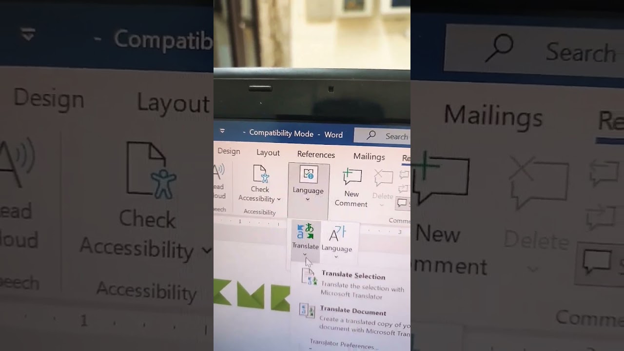 Office 365 MS Word Document Translation Feature