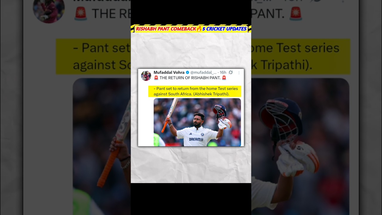 Rishabh Pant's Epic Comeback: 5 Exciting Cricket Updates 🔥