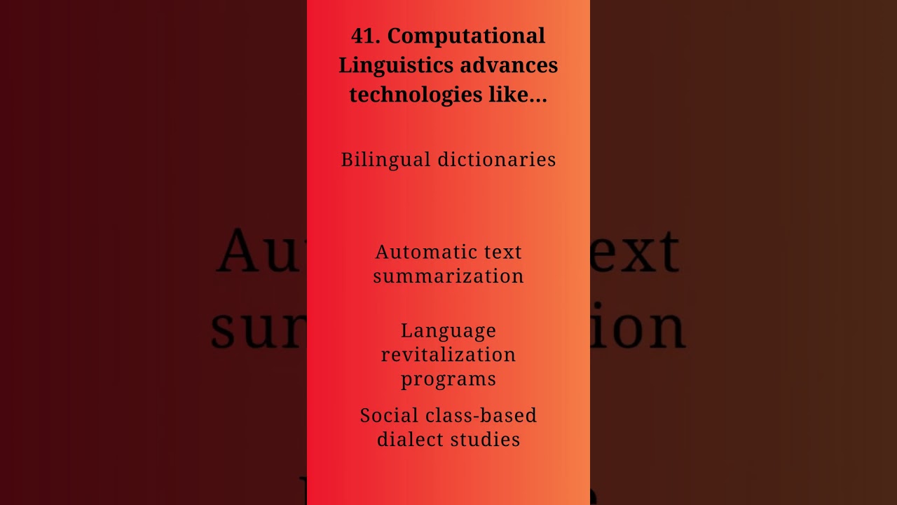 Computational Linguistics: An Interdisciplinary Approach to Language Analysis
