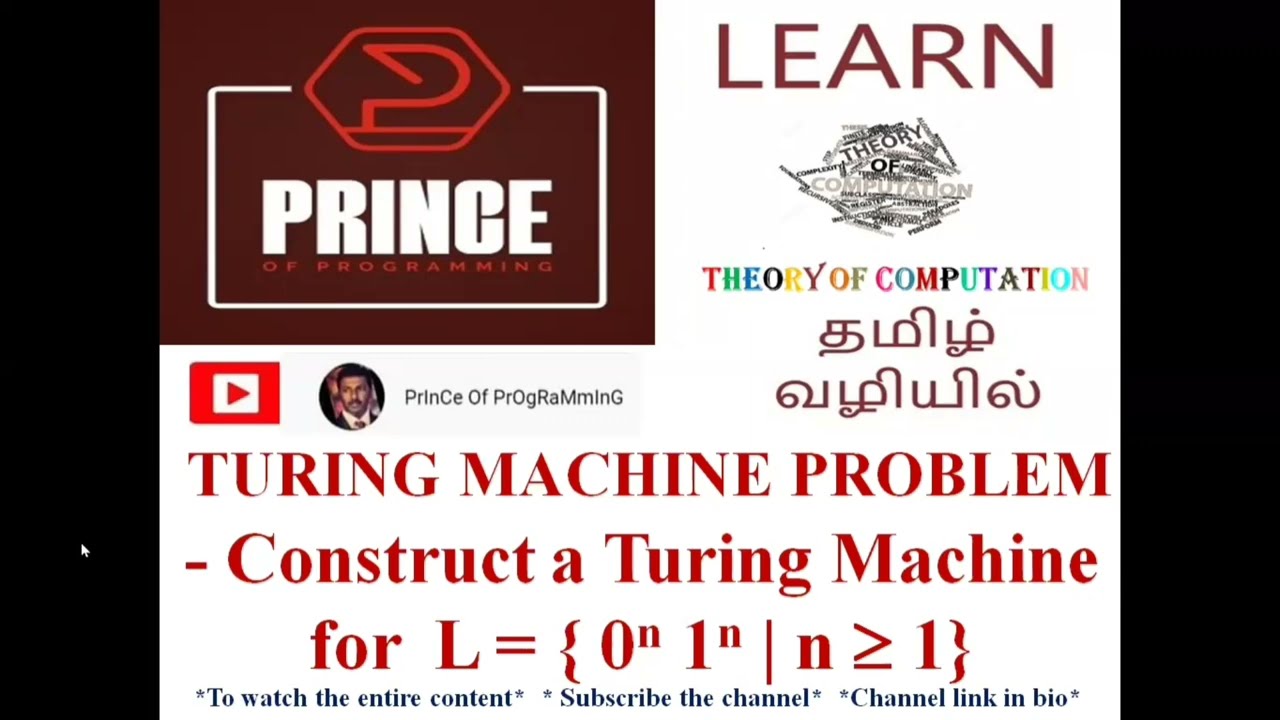 Constructing a Turing Machine for the Language L = { 0^n 1^n | n ≥ 1 }