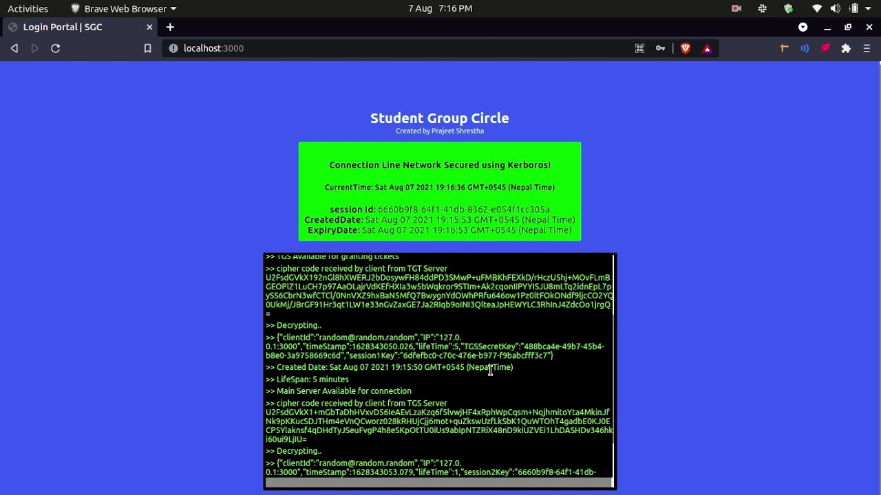 Kerberos Authentication System Demo 🔐