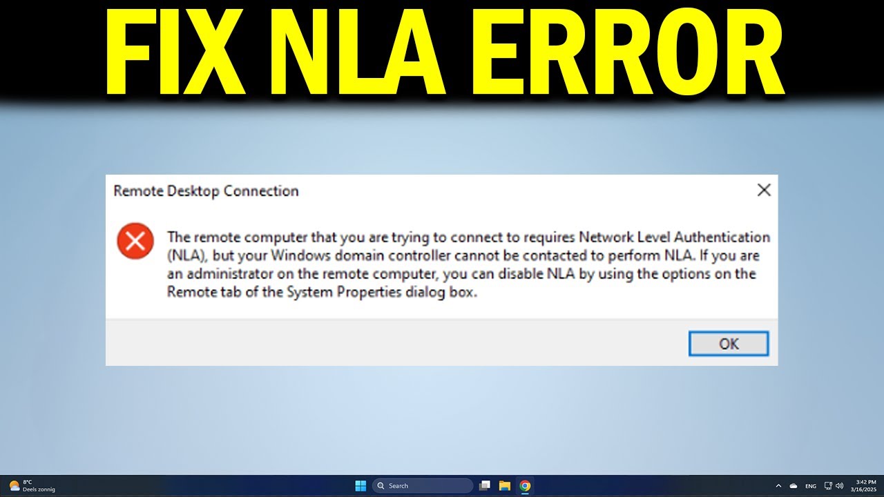 Fix NLA Error When Connecting Remotely 🔧