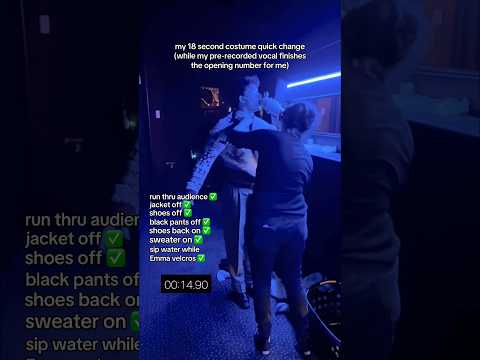 my 18 second costume change while my voice plays onstage 😳 #actor #pov #theatre #backstage #costume