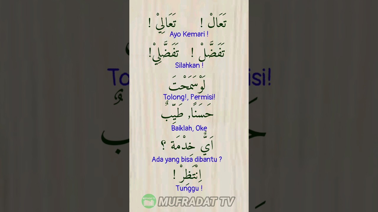 Kata-Kata Sehari-hari dalam Bahasa Arab 🗣️ | Kosakata Mudah dan Praktis