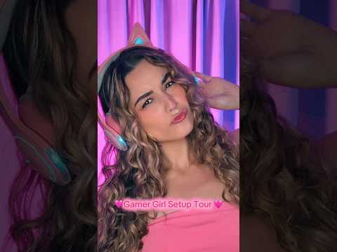 A lil set up tour 😘 #gamergirl #gamer #gamingsetup #pink #stream #videogames #anime #kawaii