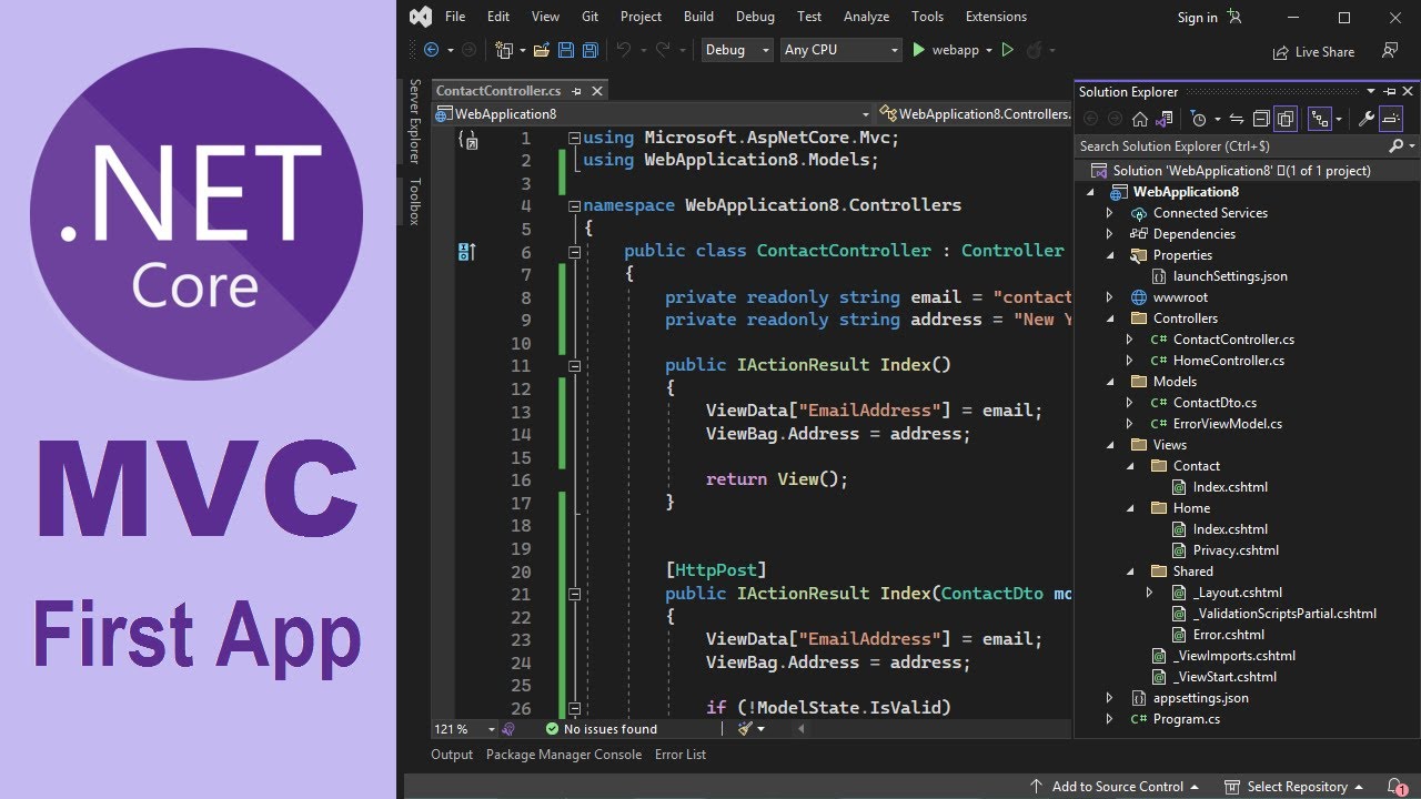Build Your First ASP.NET Core MVC App with Visual Studio