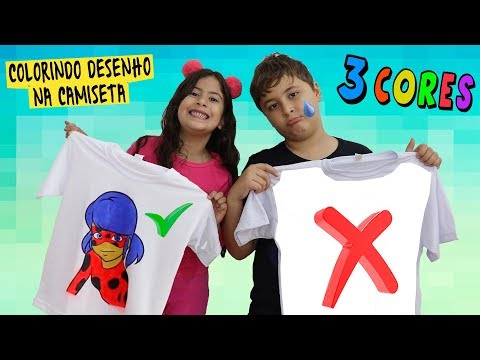 DESAFIO COLORINDO COM 3 CORES NA CAMISETA!!! ★ 3 colors of shirt challenge