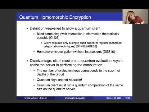 Urmila Mahadev: Classical homomorphic encryption for quantum circuits