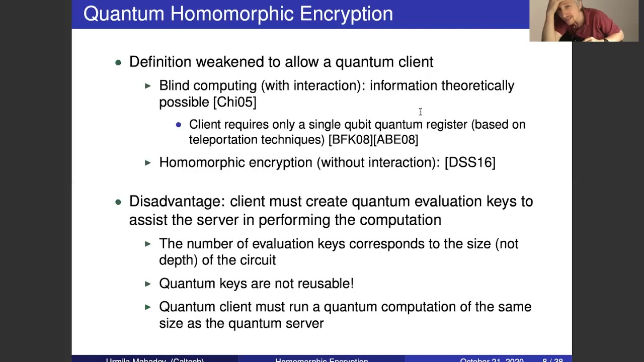 Urmila Mahadev Introduces Breakthrough Classical Homomorphic Encryption for Quantum Circuits π