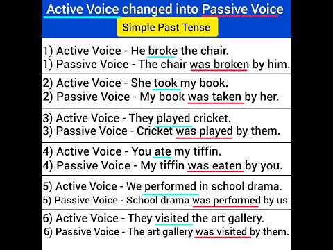active voice changed into passive voice simple past tense examples