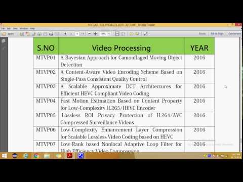 IEEE PROJECTS 2016 TITEL LIST | MATLAB VIDEO PROCESSING | IEEE PROJECTS 2017