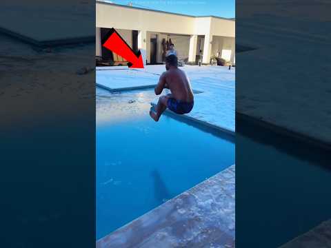 Unbeliable Jump Into The Frozen Pool🤯😱 #shorts #viral #trending #education #viralvideos #popular
