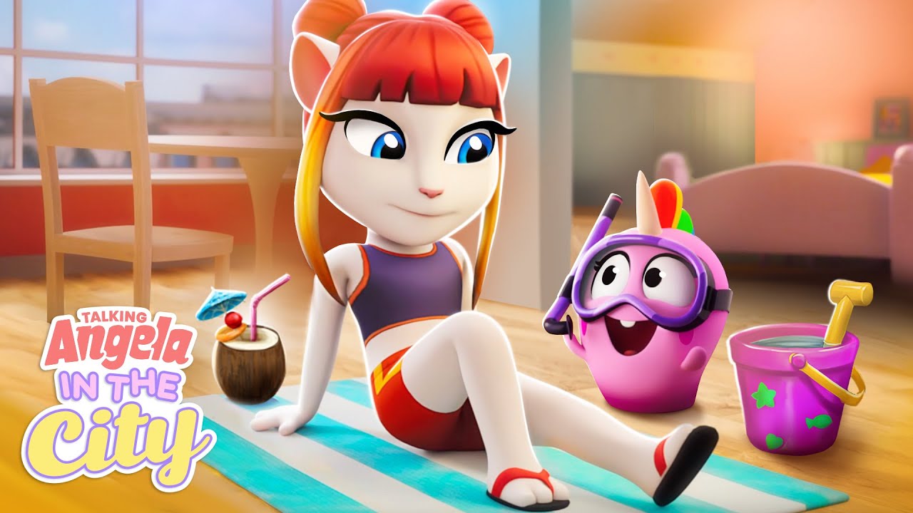 Beach Day at Home with Talking Angela 🌊