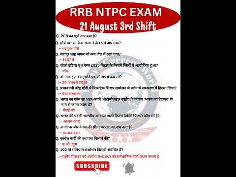 RRB NTPC Exam Analysis 2025 | RRB NTPC 21 August 3rd Shift Question Paper | Today RRB NTPC EXAM