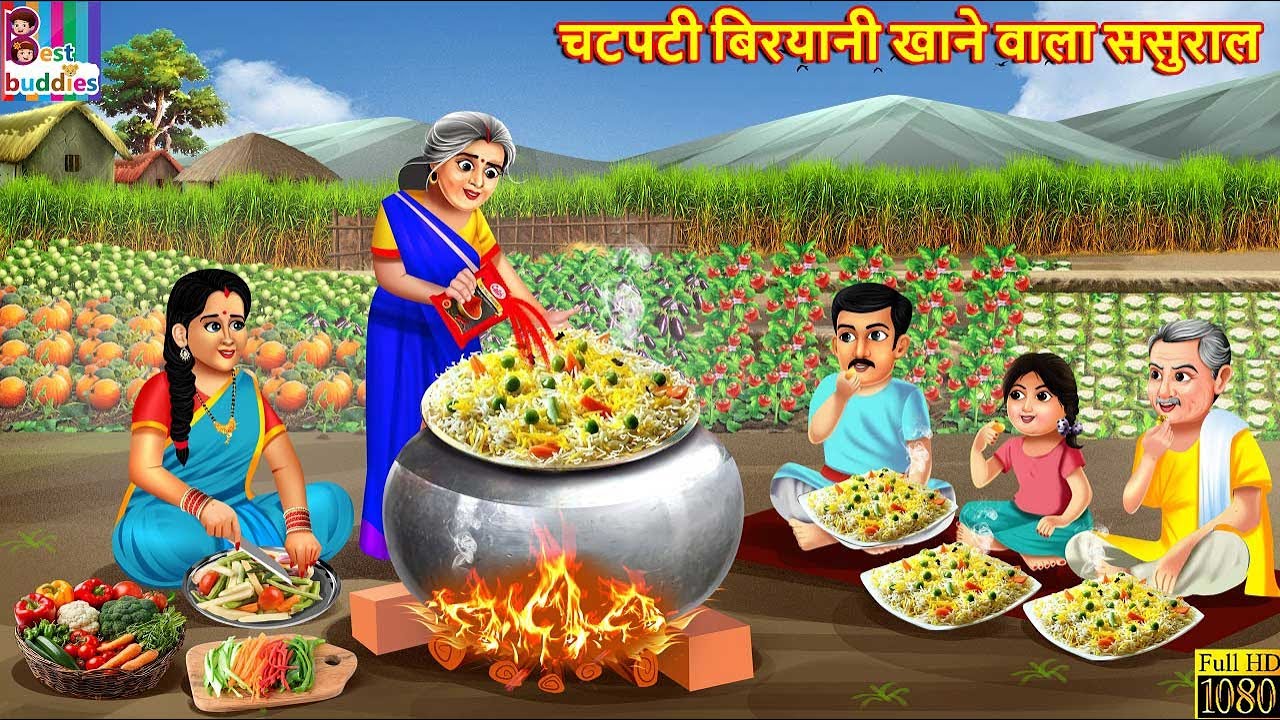 चटपटी बिरयानी का मजेदार ससुराल: एक सीखने वाली हिंदी कहानी 🍛