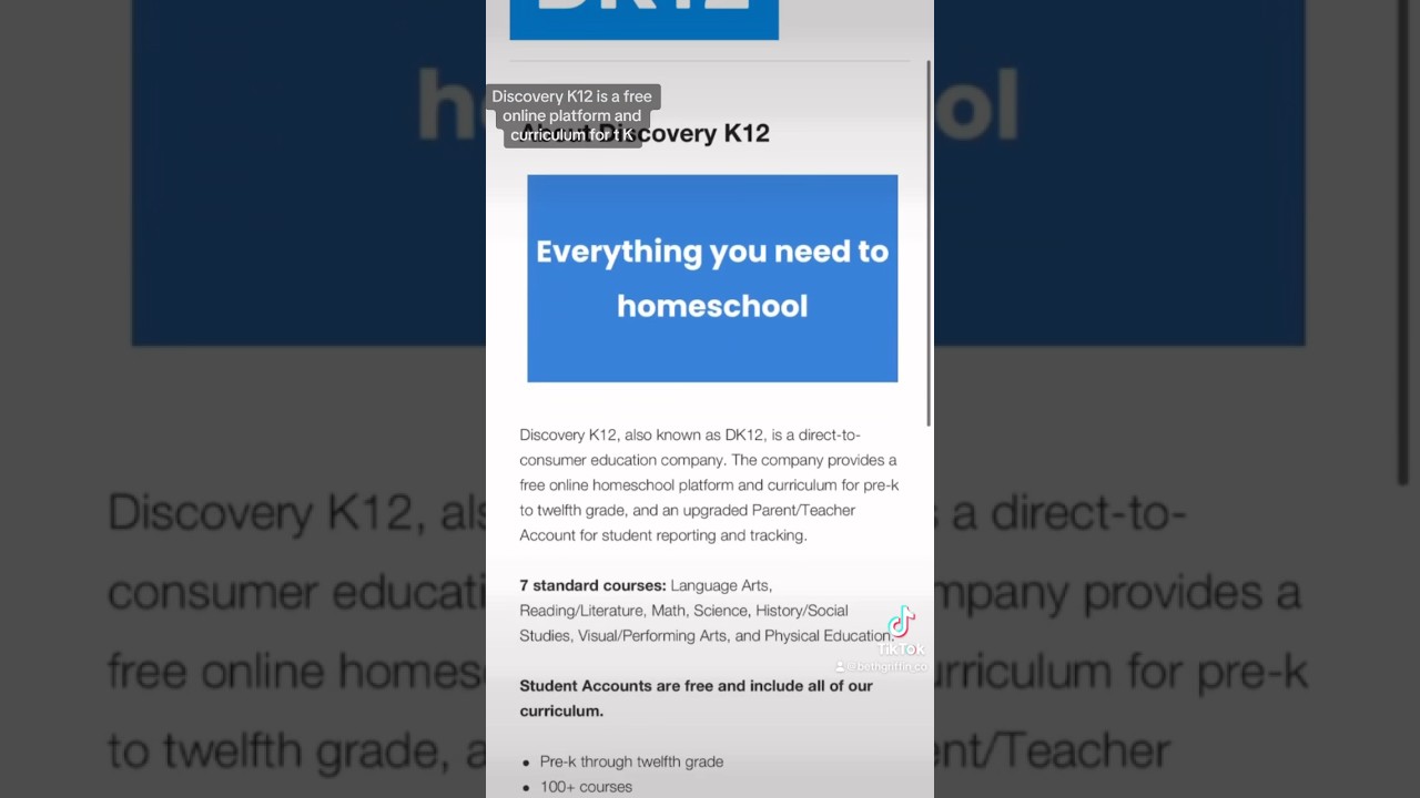 Free Discovery K12 Homeschool Curriculum 📚