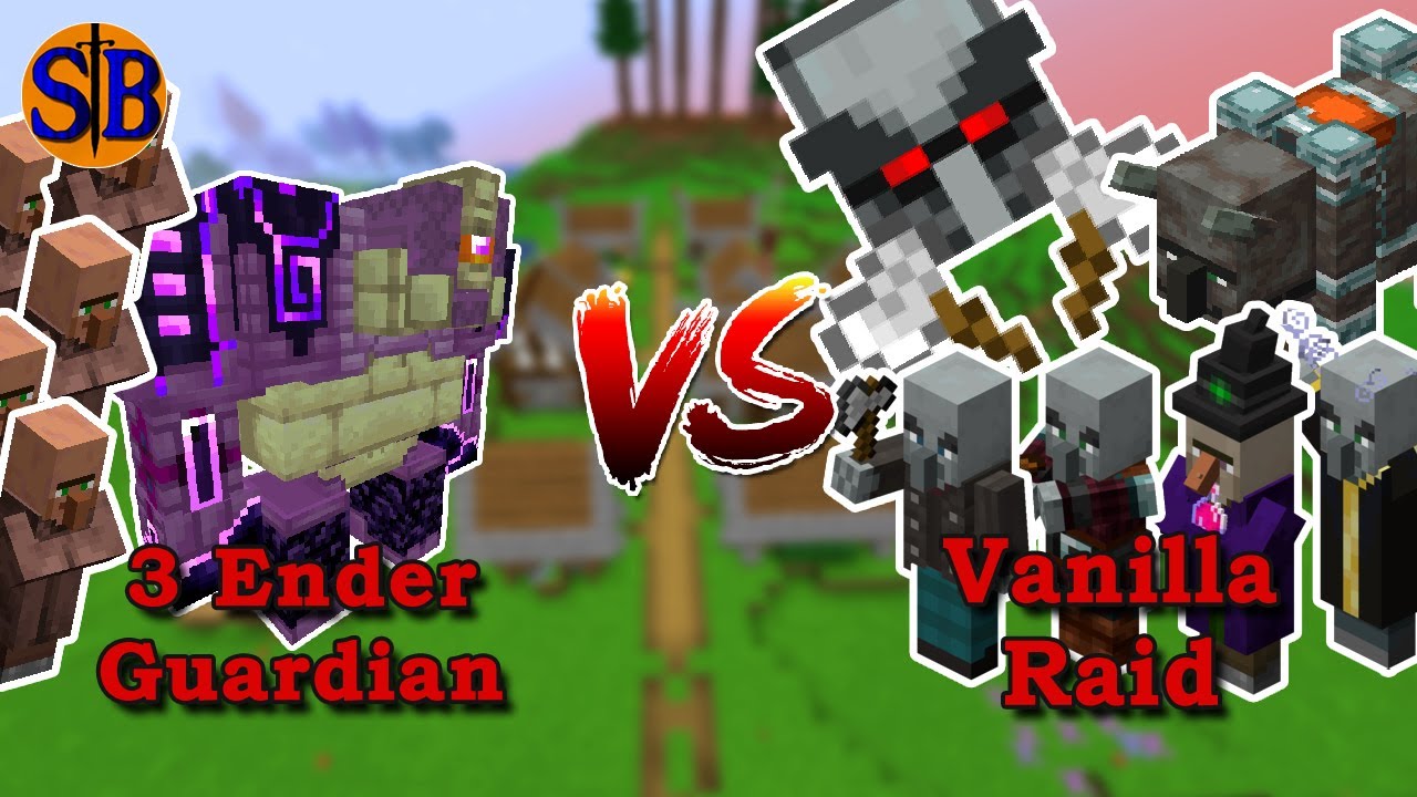 Can 3 Ender Guardians Hold Off a Vanilla Raid? 🛡️ Epic Minecraft Mob Battle