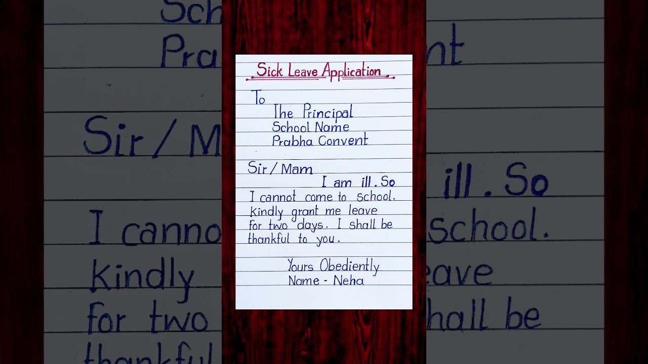 Sample Sick Leave Application for Fever