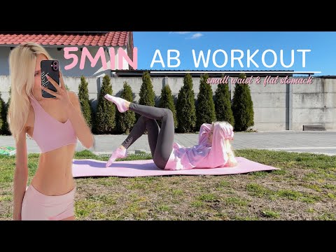 5MIN AB WORKOUT // FLAT STOMACH & TINY WAIST// WORKOUT AT HOME