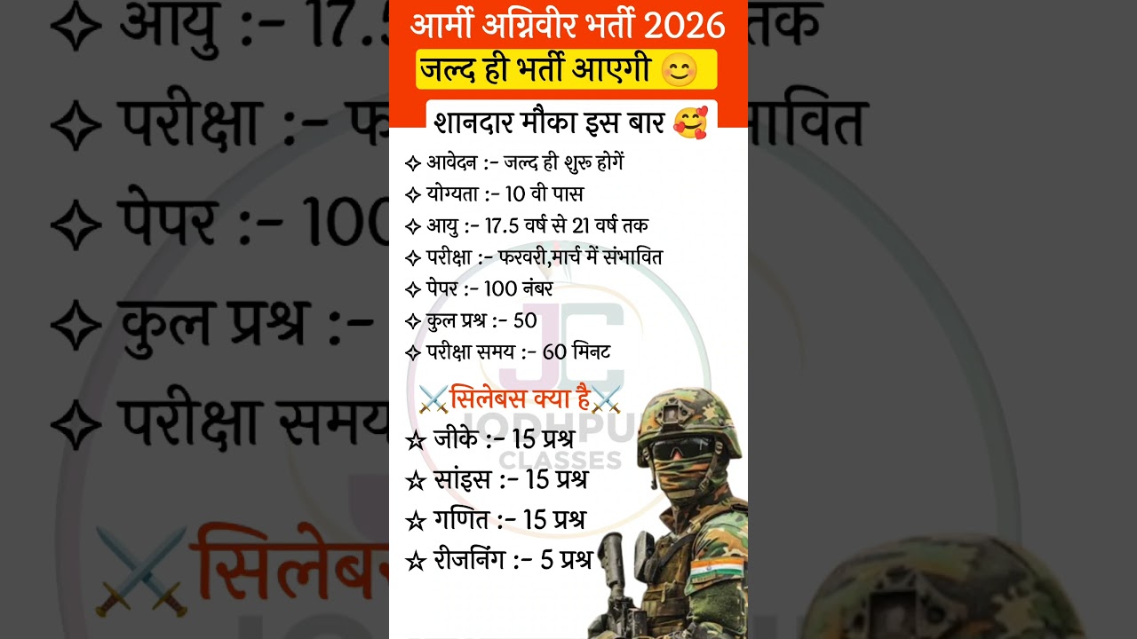 Army New Vacancy 2026 || army bharti 2026 || Agniveer New Vacancy 2026 | #armybharti #shorts #army