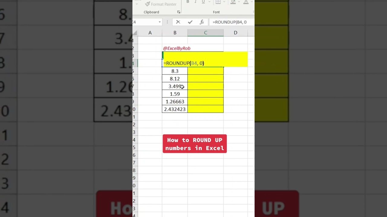 Master the Art of Rounding Up Numbers in Excel 📊